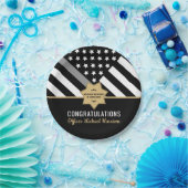 矯正役員卒業式薄銀線 ペーパープレート (パーティー)