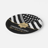 矯正役員卒業式薄銀線 ペーパープレート (アングル)