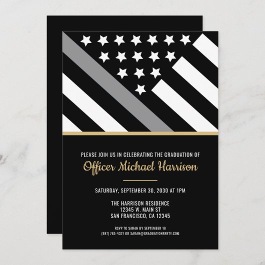 矯正役員旗卒業党 招待状 (正面/裏面)