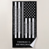 矯正役員祈りの言葉薄い灰色の線 ビーチタオル (正面)