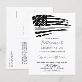 矯正役員退職金パーティーアメリカ国旗 案内ポストカード