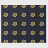 矯正役員金ゴールドバッジパネル、ギフトラップ ラッピングペーパー (フラット)