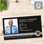 矯正担当官カスタム写真看守ロゴ マグネット名刺