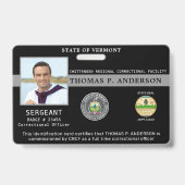 矯正担当者写真プロフェッショナル看守ID バッジ (正面)