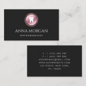 矯正歯科 歯科 歯科医院 ローズゴールド ブラック 名刺 (正面/裏面)