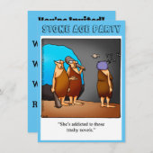 石おもしろい器時代パーティの招待状 招待状 (正面/裏面)