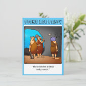 石おもしろい器時代パーティの招待状 招待状 (スタンド正面)