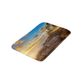 石およびやし| O'Ahu上の海の日没 バスマット (アングル)