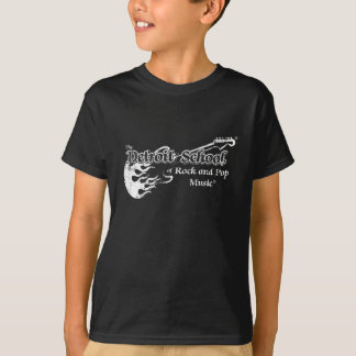 石およびポップ・アートので黒いグランジのデトロイト学校 Tシャツ