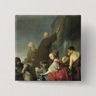 石からのモーゼの顕著な水 缶バッジ