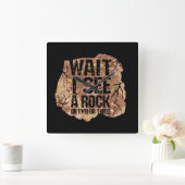 石が見えるまで待て スクエア壁時計 (ホーム)