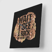 石が見えるまで待て スクエア壁時計 (傾斜)