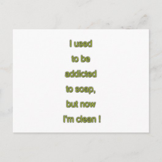 石けんおもしろい文字 ポストカード (正面)
