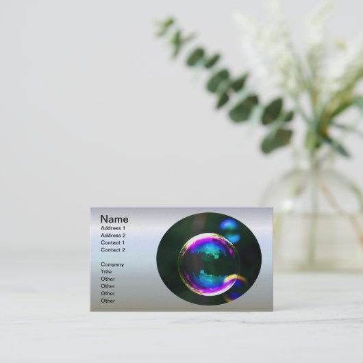 石けんカラフル泡浮き 名刺 (スタンド正面)