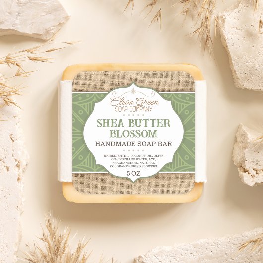 石けんラベル | Green | バーラップ | スキンケアのシール スクエアシール