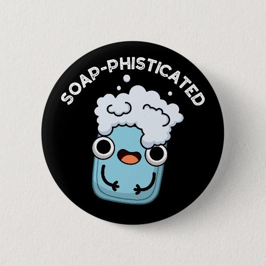 石けん刺激石おもしろいけんプンダークBG 缶バッジ (正面)