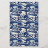 石けん包装紙 – 青い白い田舎 チラシ (正面)