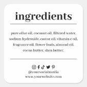 石けん原料リスト製品ラベル スクエアシール (正面)