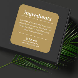 石けん原料リスト製品ラベル スクエアシール