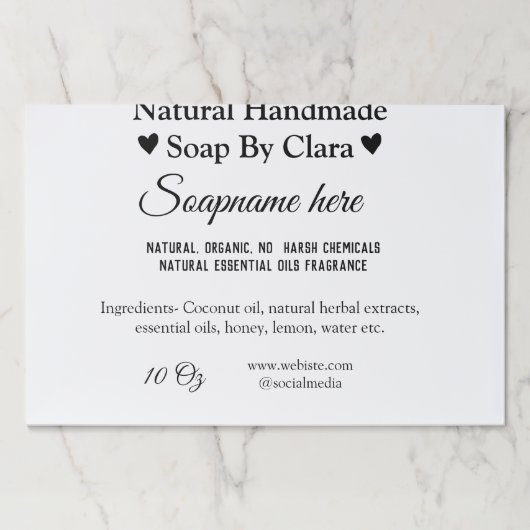 石けん名ウエイト素材詳細文字 ペーパーパッド (正面)