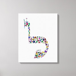 石で作られたヘブライ語の文字'LAMED大切' キャンバスプリント