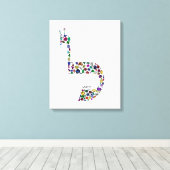 石で作られたヘブライ語の文字'LAMED大切' キャンバスプリント (インサイチュ (ウッドフロア))