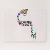 石で作られたヘブライ語の文字'LAMED大切' ジグソーパズル (横)