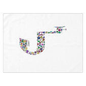 石で作られたヘブライ語の文字'LAMED大切' テーブルクロス (正面(横))