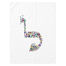 石で作られたヘブライ語の文字'LAMED大切' テーブルクロス