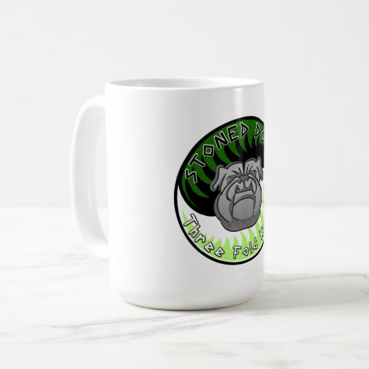 石で囲まれた犬 コーヒーマグカップ (正面左)