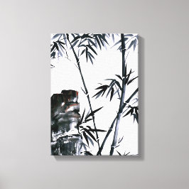 石で竹 キャンバスプリント