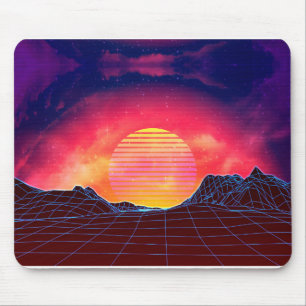 石とのVaporwaveの景色 マウスパッド