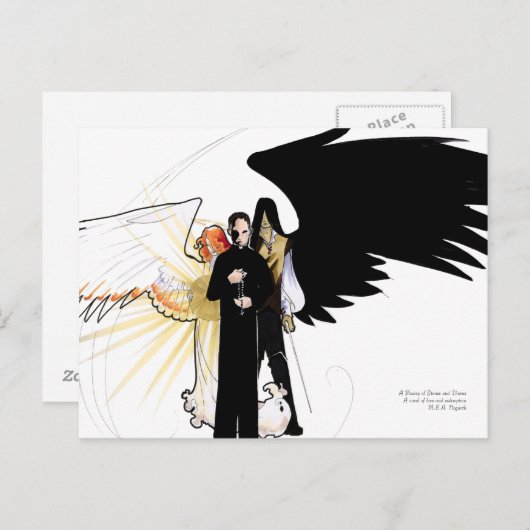 石とイバラのはがきの念珠 ポストカード (正面/裏面)