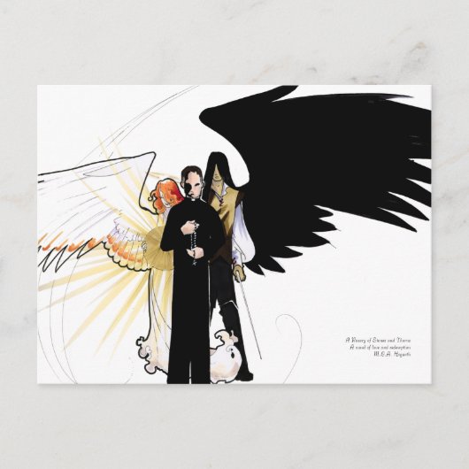 石とイバラのはがきの念珠 ポストカード (正面)