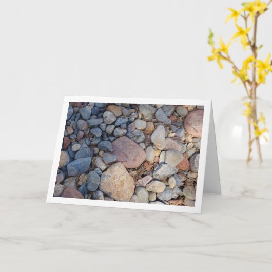 石と岩の背景 カード (黄色い花)