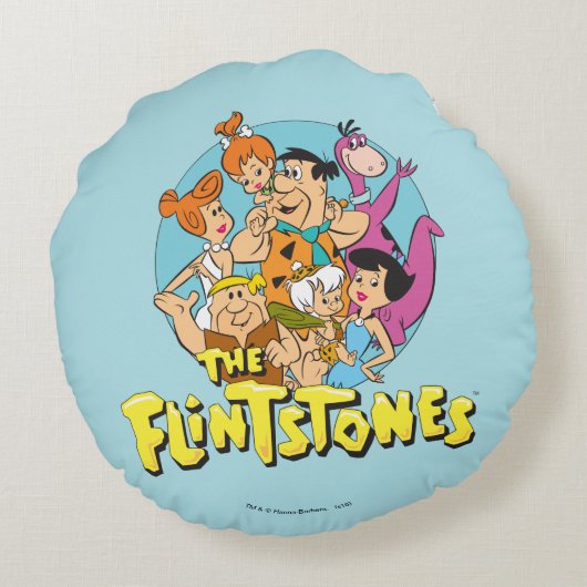 石と瓦礫のファミリーグラフィック ラウンドクッション (裏面)