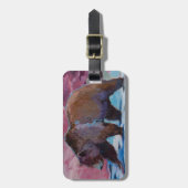 石によって歩くユタのヒグマ ラゲッジタグ (正面縦)