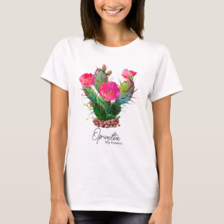 石に咲くオパンティア Tシャツ