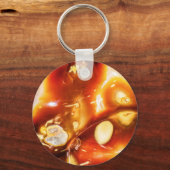 石に夕日を設定 キーホルダー (正面)