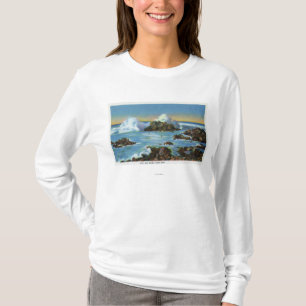 石に沿う波の眺め Tシャツ
