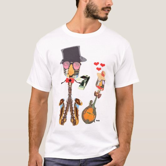 石のひよこは氏ロールに会いますRock n Tシャツ (正面)