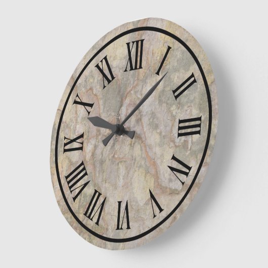 石のようなローマ数字 ラージ壁時計 (傾斜)
