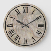 石のようなローマ数字 ラージ壁時計 (正面)
