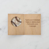 石のようなヴィンテージ野球ありがとうテーマカード サンキューカード (内部)