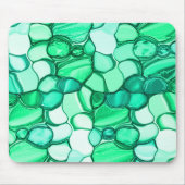 石のような丸みを帯びた鮮やかな緑色からミント色までの色合い マウスパッド (正面)