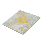 石のような動揺してイエローベージュメダリオン タイル (側面)