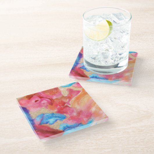 石のように柔らかい ガラスコースター (アングル)