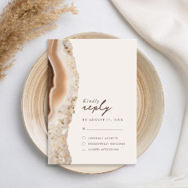 石のアゲート大理石結婚の 出欠カード