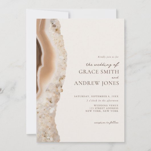石のアゲート大理石結婚の 招待状 (正面)