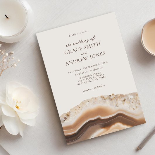 石のアゲート大理石結婚の 招待状